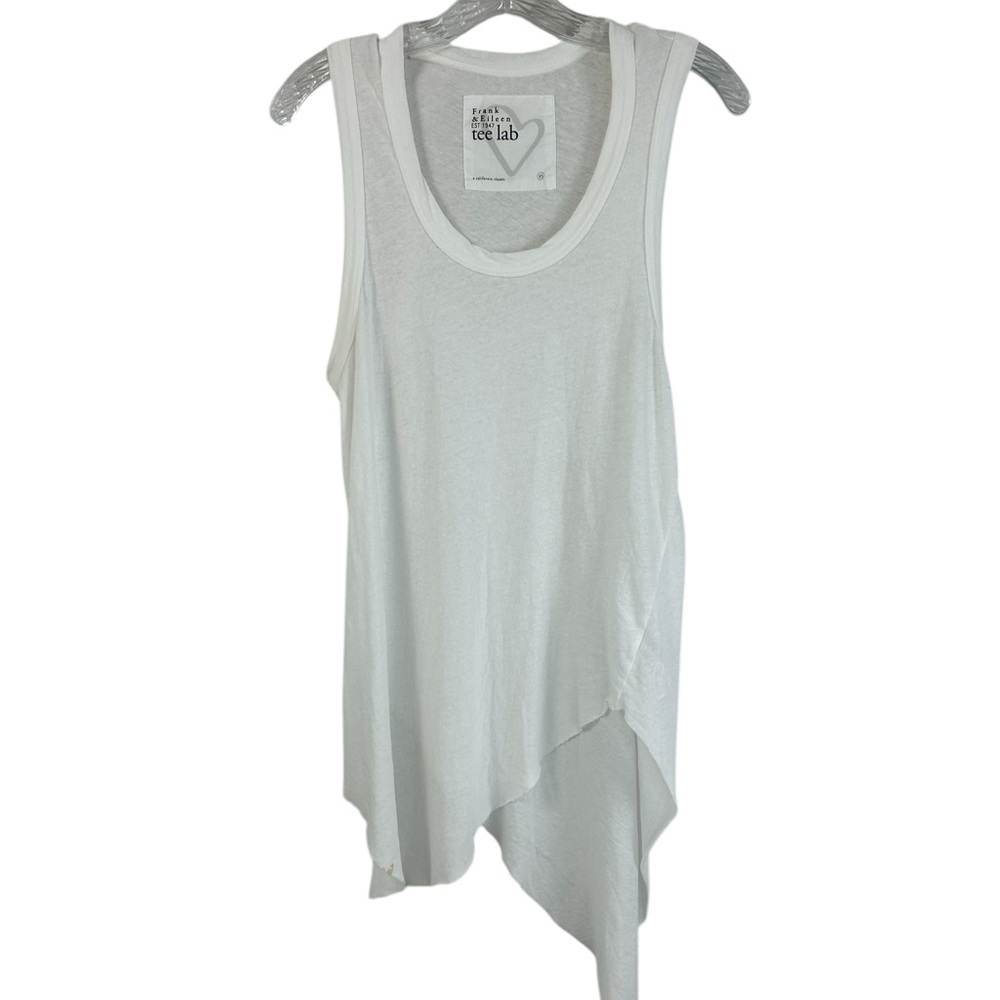 Frank & Eileen Tee Lab White High Low Tank Top Yoga Women's X-Small Read - Picture 4 of 14